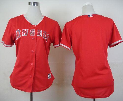 Angels Blank Red Alternate Women's Stitched MLB Jersey - Click Image to Close